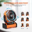 AddAcc 20000mAh Rechargeable Floor Fan, Battery Operated Camping Fan With Light & Remote, 4 Speed Run Upto 60Hrs, 90° Auto Oscillating Portable Tent Fan for Outdoor Trip RV Power Outage Shop Garage