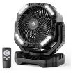 40000mAh Battery Operated Camping Fan, Rechargeable High Velocity Floor Fan, Auto Oscillation Remote Control Timer - Cordless Outdoor Fan for Car Travel RV Camp Garage Patio Hurricane Emergency