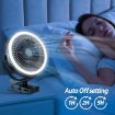 AddAcc 8 inch Clip on Fan, 10000mAh Rechargeable Battery Operated Fan with Strong Clamp and Hang Hook, 3 Speed and Light Setting, 360° Adjustable Tilt Cooling Fan for Golf Car Boat Camping