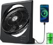 10" Battery Operated Box Fan, 20000mAh Rechargeable Window Fan with 8 Speeds & 210° Adjustable - Portable Battery Powered Fan Air Circulator for Camping Beach Hurricane Emergency Outdoor & Indoor