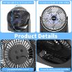 8 inch Table Fan with Remote, USB Powered Desk Fan with RGB Light & Timer, 3 Strong Speeds & 360° Pivot Adjustable, Desktop Air Circulator Fan for Home Office Dorm RV Bedroom Travel	